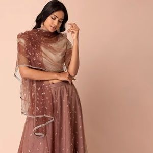 NWT! Dusty Pink Foil Mesh Dupatta (scarf)